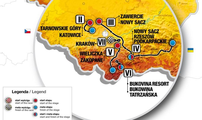 Trasa poszczególnych etapów w Małopolsce