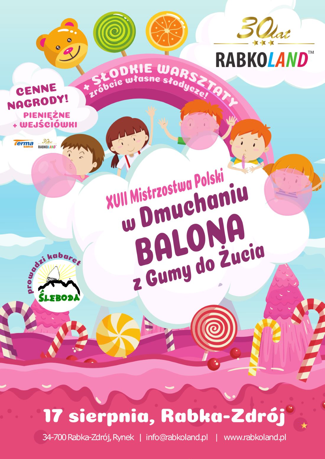 XVII Mistrzostwa Polski w Dmuchaniu Balona z Gumy do Żucia w Rabkolandzie