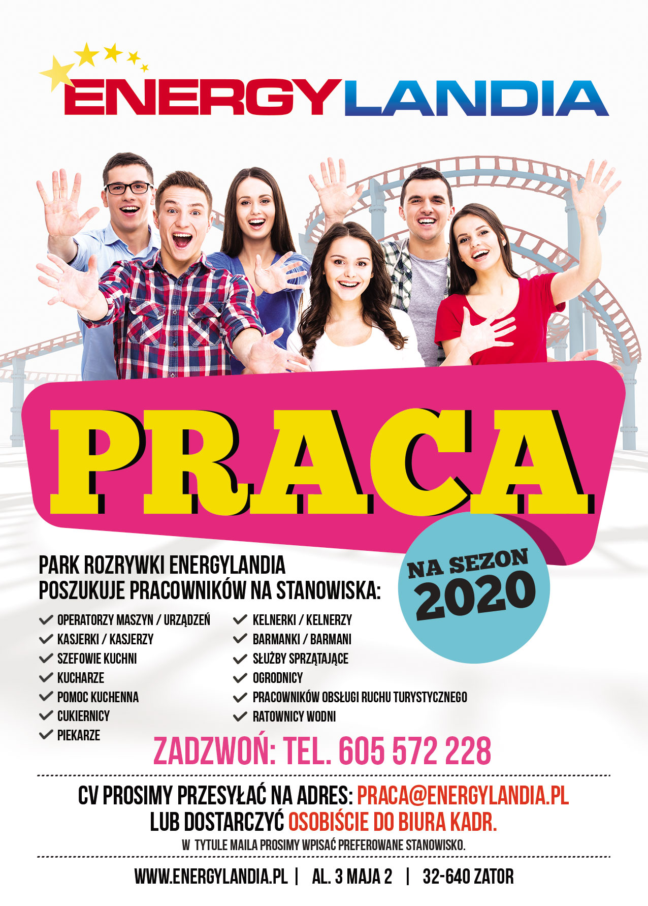 praca sezonowa w Energylandii