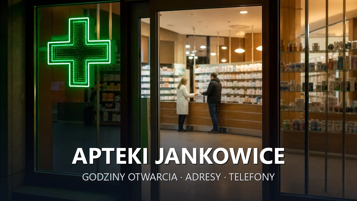 Apteki Jankowice — adresy, telefony, godziny otwarcia