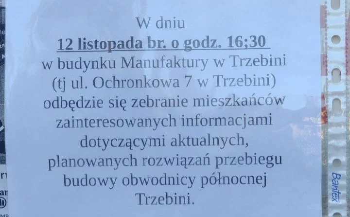 Obraz do artykułu: Spotkanie w sprawie obwodnicy Trzebini już 12 listopada. Mieszkańcy będą walczyć!