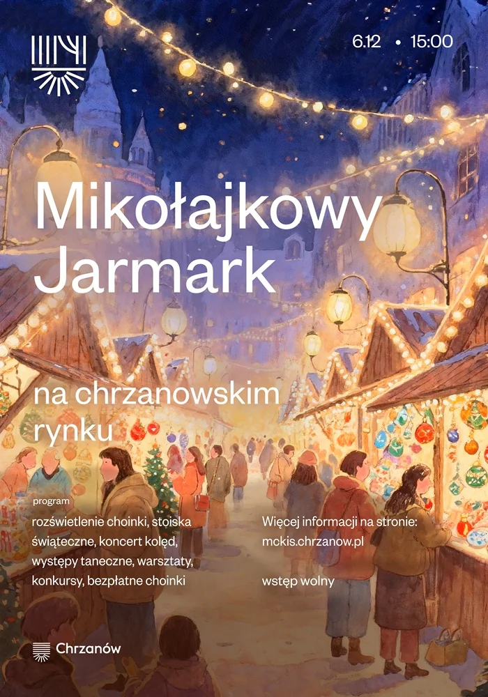 Obraz do artykułu: Jarmark Bożonarodzeniowy na Rynku w Chrzanowie – choinka, ciuchcia i magia świąt!