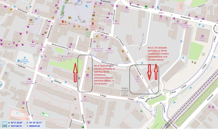 Nowa organizacja ruchu w centrum Chrzanowa - jednokierunkowa ul. Kadłubek i zmiany na 29 Listopada