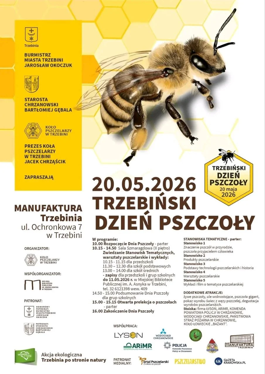 Obraz do artykułu: Pszczoły opanują Manufakturę w Trzebini. Jeszcze można się zapisać!