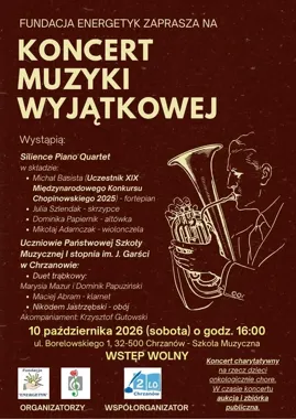 Obraz do artykułu: Silence Piano Quartet i młodzi muzycy z Chrzanowa zagrają razem. Ten koncert ma wyjątkowy cel