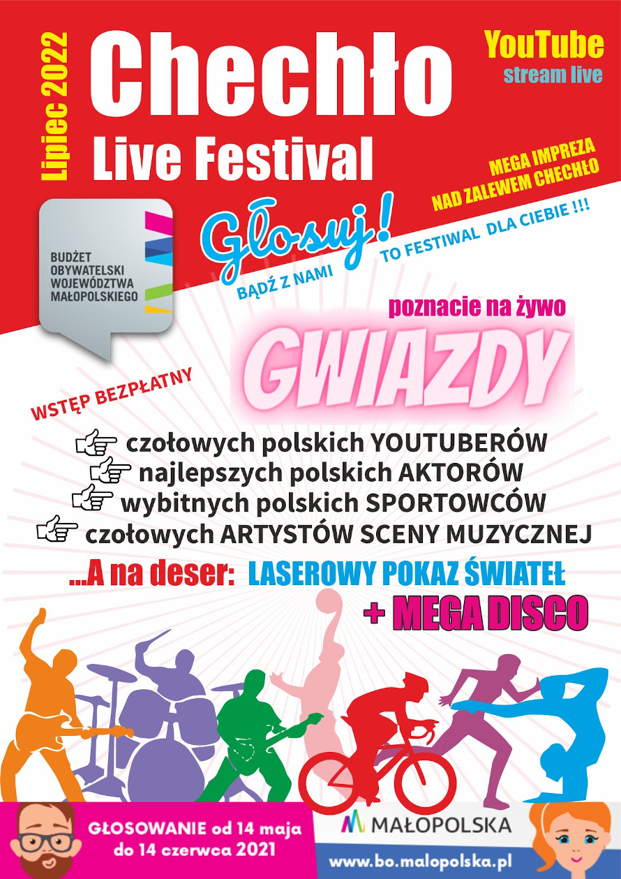 Plakat chechło live festiwal