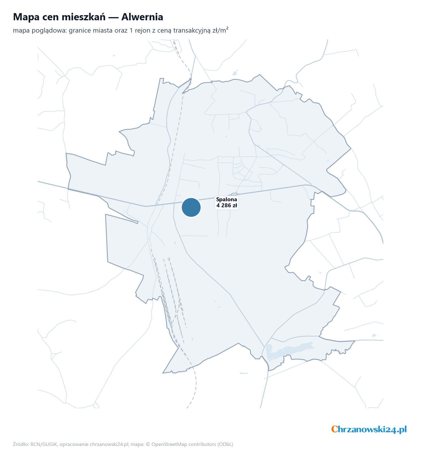 Mapa cen mieszkań - Alwernia