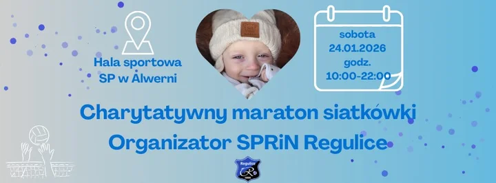Grafika promocyjna wydarzenia Charytatywny maraton siatkówki POWER UP OSKI — sport i pomoc dla Oskara