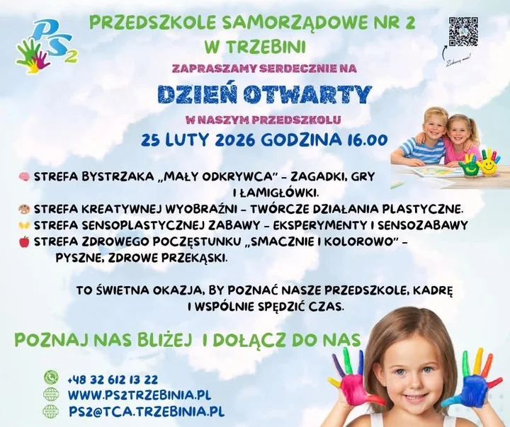 Grafika promocyjna wydarzenia DZIEŃ OTWARTY w przedszkolu — Ochronkowa 16, Trzebinia
