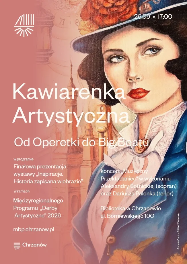 Grafika promocyjna wydarzenia Kawiarenka Artystyczna: Od Operetki do Big Beatu
