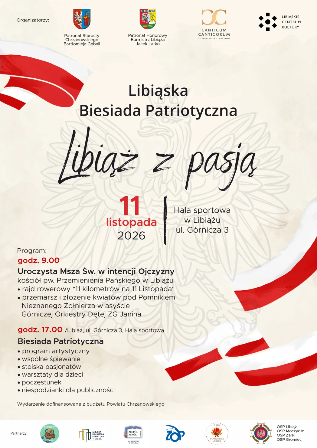 Grafika promocyjna wydarzenia Libiąska Biesiada Patriotyczna „Libiąż z pasją”