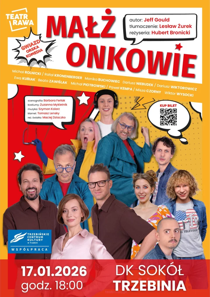 Grafika promocyjna wydarzenia Małżonkowie — zwariowana komedia w Trzebini, 17 stycznia 2026