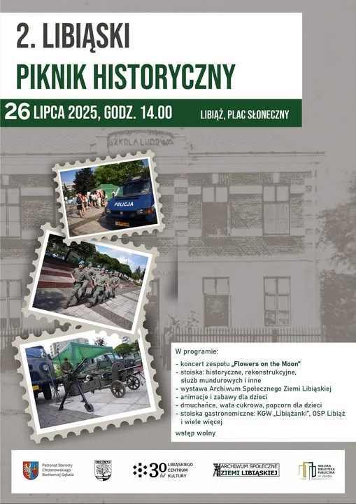 Grafika promocyjna wydarzenia Piknik historyczny w Libiążu z udziałem Wojskowego Centrum Rekrutacji