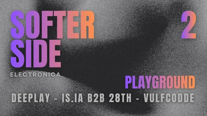 Grafika promocyjna wydarzenia SOFTER SIDE 2 — electronika w PlayGround, Chrzanów