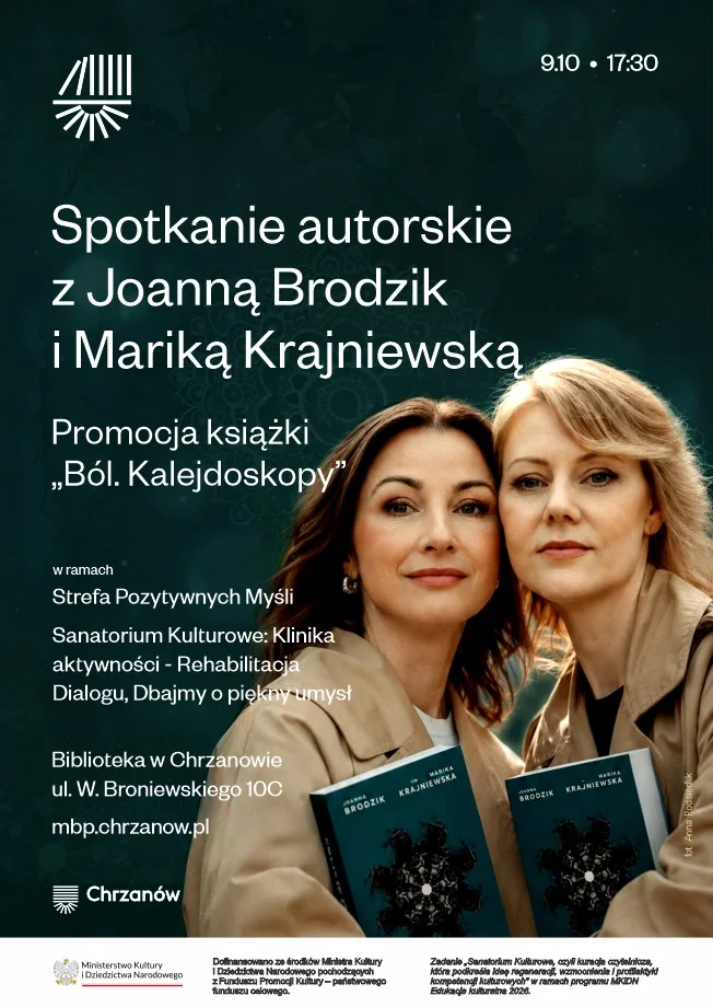 Grafika promocyjna wydarzenia Spotkanie autorskie z Joanną Brodzik i Mariką Krajniewską