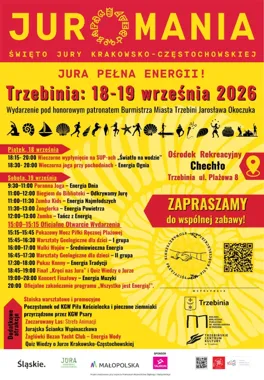 Grafika promocyjna wydarzenia Juromania 2026 w Trzebini