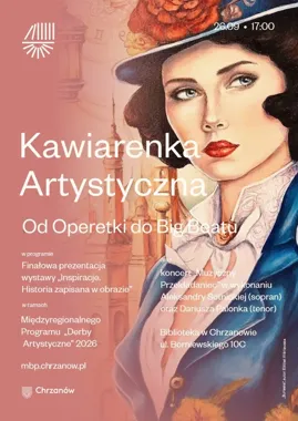 Grafika promocyjna wydarzenia Kawiarenka Artystyczna: Od Operetki do Big Beatu