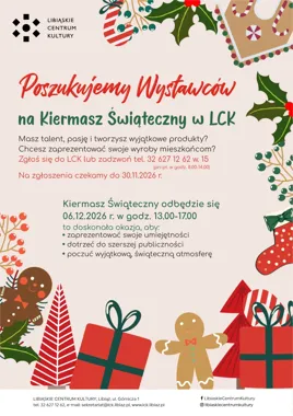 Grafika promocyjna wydarzenia Kiermasz Świąteczny w Libiąskim Centrum Kultury