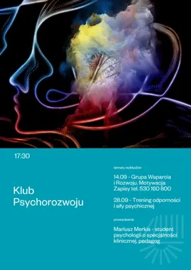 Grafika promocyjna wydarzenia Klub Psychorozwoju: Trening odporności i siły psychicznej