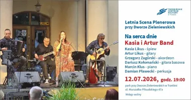Grafika promocyjna wydarzenia Koncert plenerowy „Na serca dnie” – Kasia i Artur Likus w Trzebini