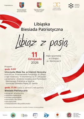 Grafika promocyjna wydarzenia Libiąska Biesiada Patriotyczna „Libiąż z pasją”