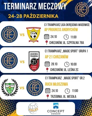 Grafika promocyjna wydarzenia Mecz MKS Fablok Chrzanów – AP Progress Andrychów
