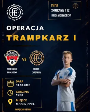 Grafika promocyjna wydarzenia Mecz Sportowiec Modlniczka – MKS Fablok Chrzanów