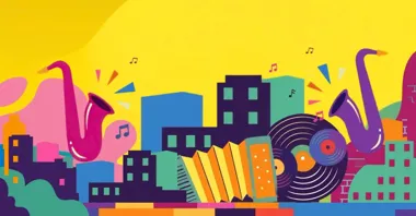 Grafika promocyjna wydarzenia Rytmy miasta: lato w Chrzanowie — koncerty i wakacyjne potańcówki na rynku