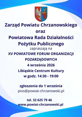 Grafika promocyjna wydarzenia XV Powiatowe Forum Organizacji Pozarządowych