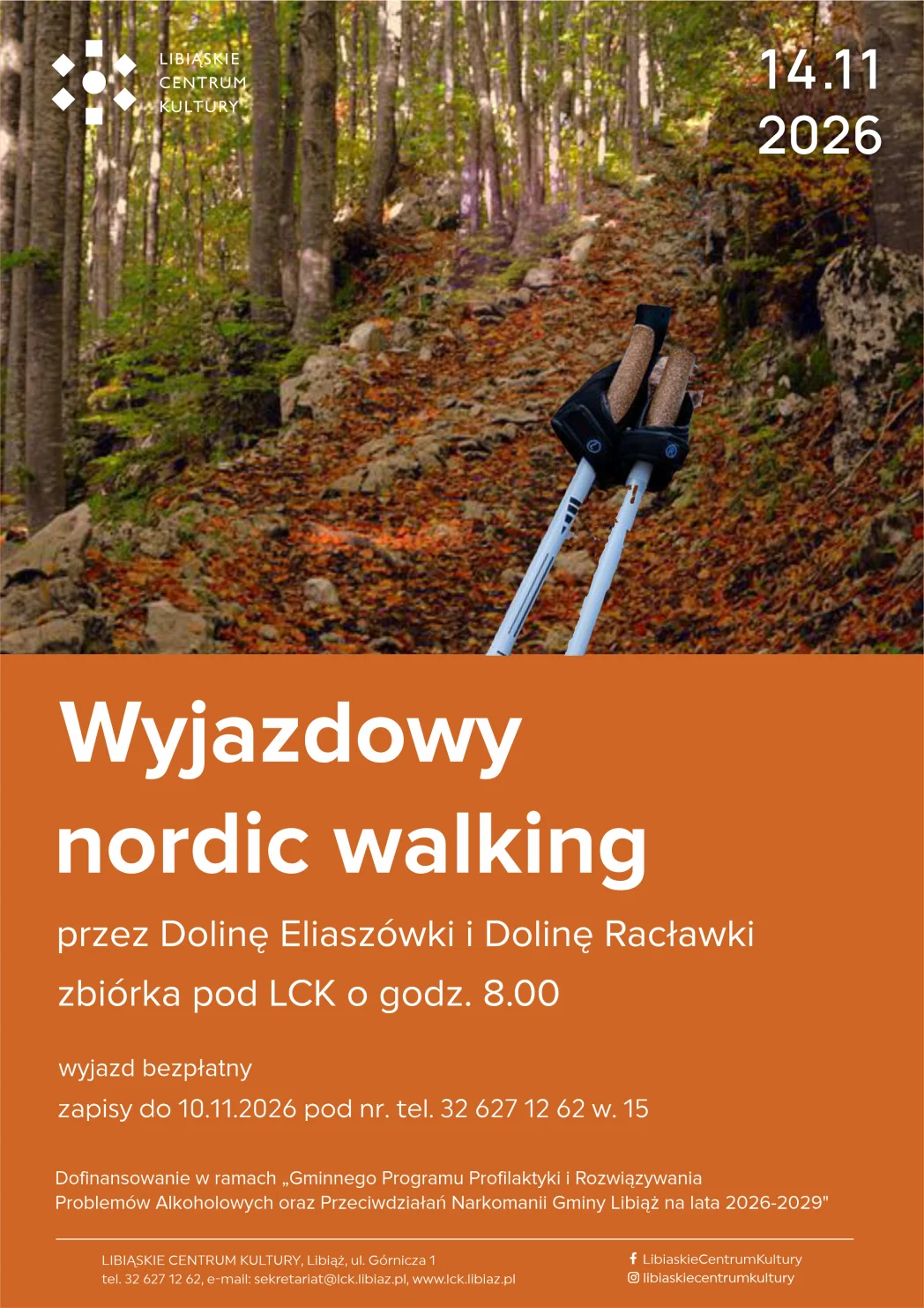 Grafika promocyjna wydarzenia Wyjazdowy nordic walking