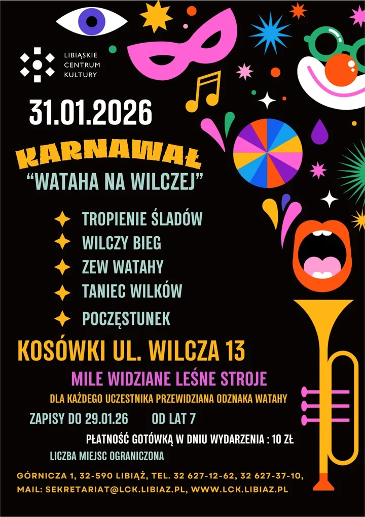 Karnawał w Libiążu - Wataha na Wilczej zaprasza młodych tropicieli i tancerzy