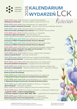 LCK rozkręca kwiecień - poezja, warsztaty i stand-up w jednym kalendarzu