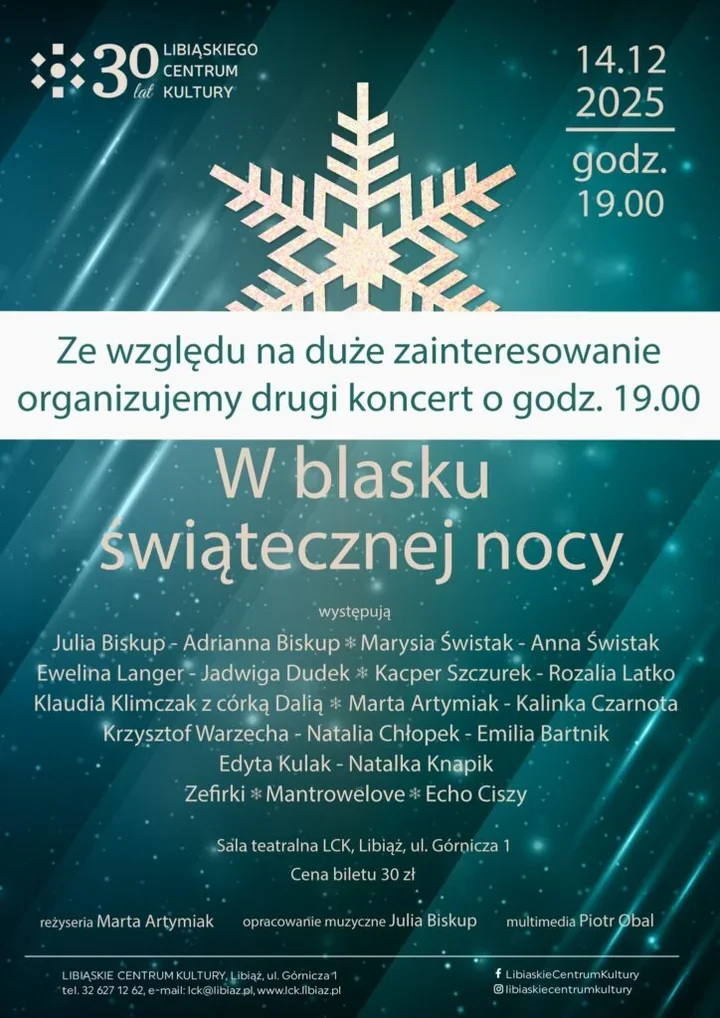 Świąteczny koncert wraca do Libiąskiego Centrum Kultury - dodatkowy występ