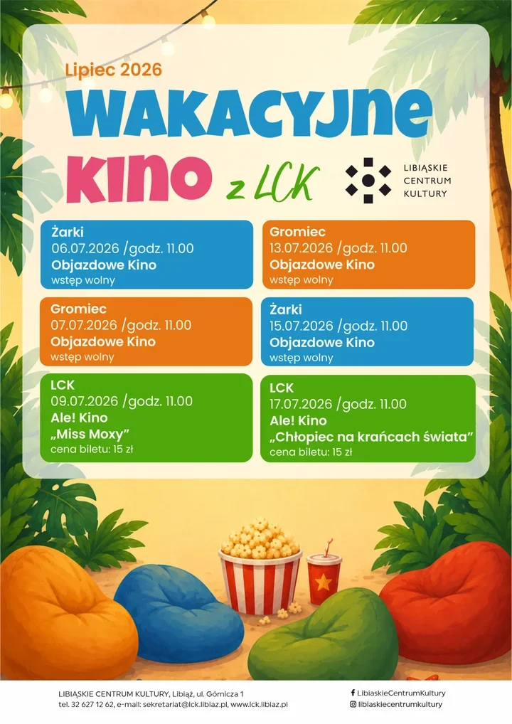 Wakacyjne Kino z LCK - lipcowe seanse rozsiądą się po Libiążu i okolicy