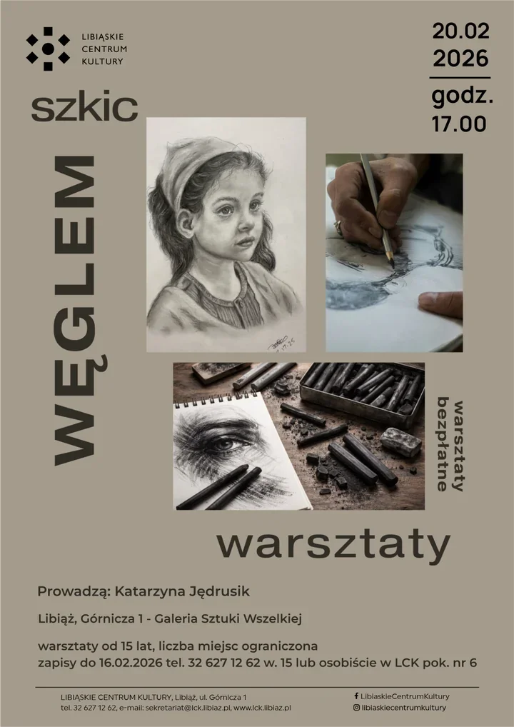 Węgiel, papier i spojrzenie - warsztaty rysunku węglem w Libiążu