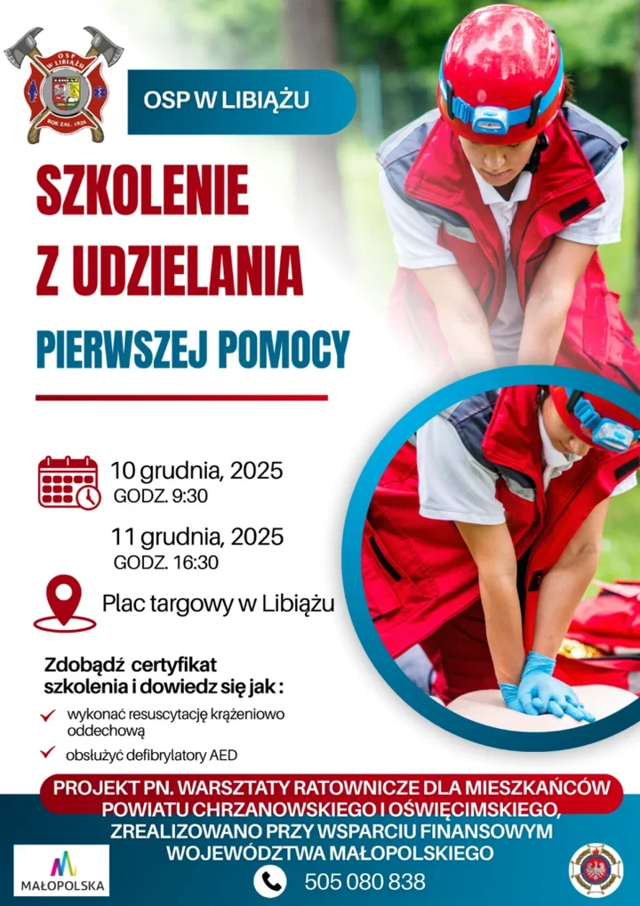 Bezpłatne szkolenia z pierwszej pomocy i obsługi AED w Libiążu