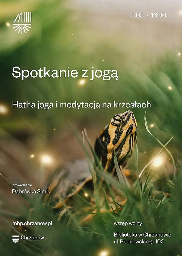 Joga na krzesłach w bibliotece - łagodny ruch i oddech dla mieszkańców Chrzanowa