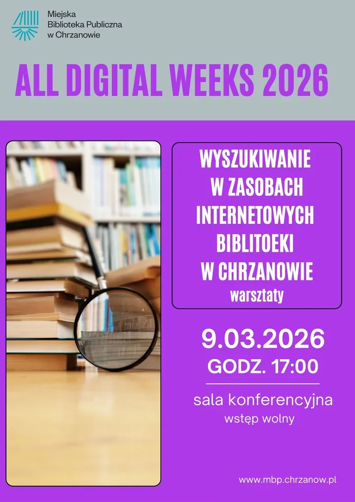 Jak ogarnąć cyfrowy świat - All Digital Weeks 2026 w bibliotece Chrzanowa