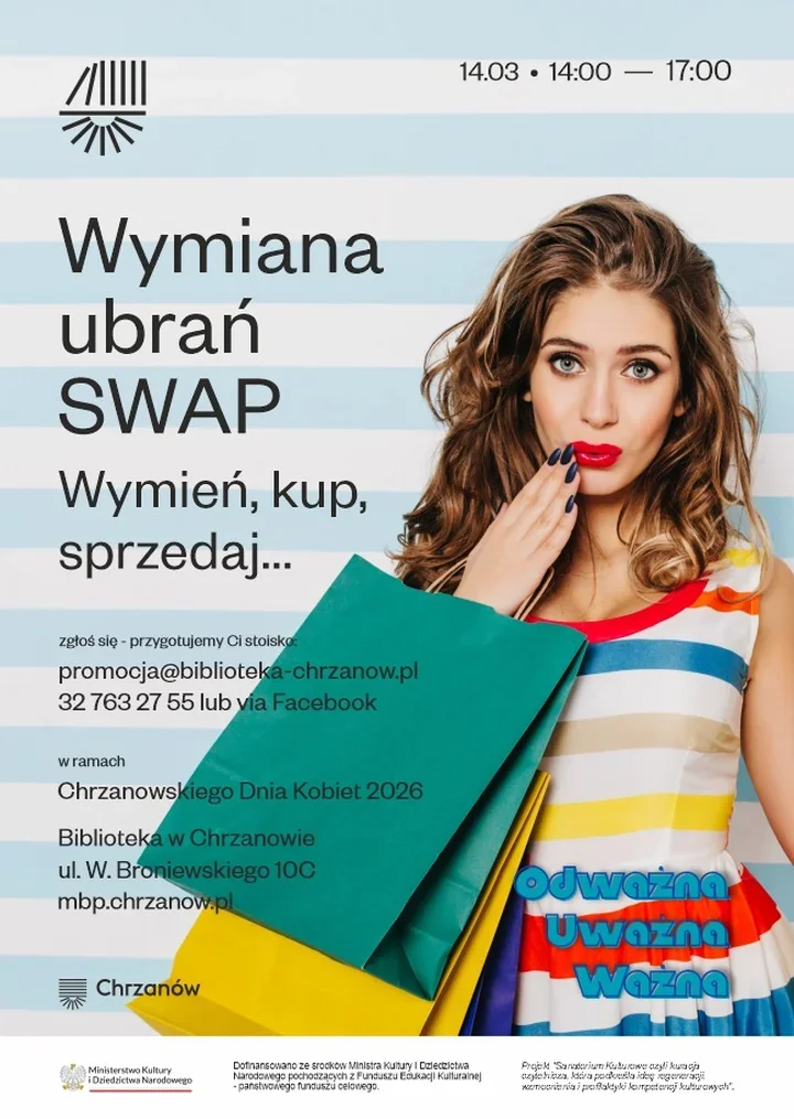Złap swap w Biblio - odśwież garderobę na Chrzanowski Dzień Kobiet 2026.