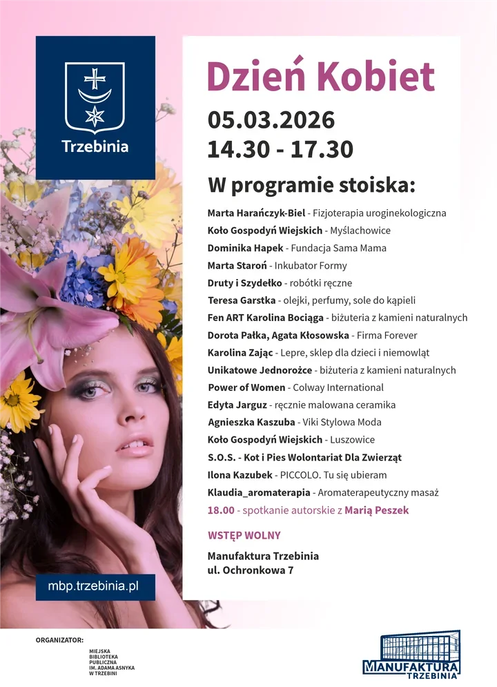 Dzień Kobiet w Manufakturze - popołudnie stoisk i wieczór z Marią Peszek