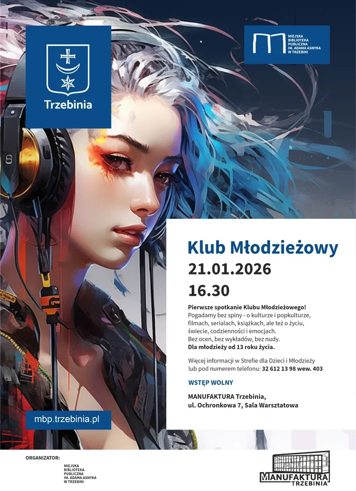 Klub Młodzieżowy w Manufakturze - miejsce na rozmowy o filmach, książkach i codzienności.