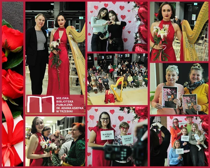 Walentynki z Biblioteką w Manufakturze - miłość, książki i harfa