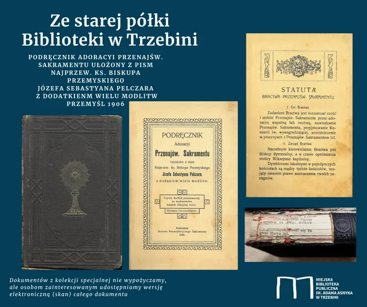 Książka z duszą - modlitewnik Bpa Pelczara wraca na półkę Biblioteki w Trzebini