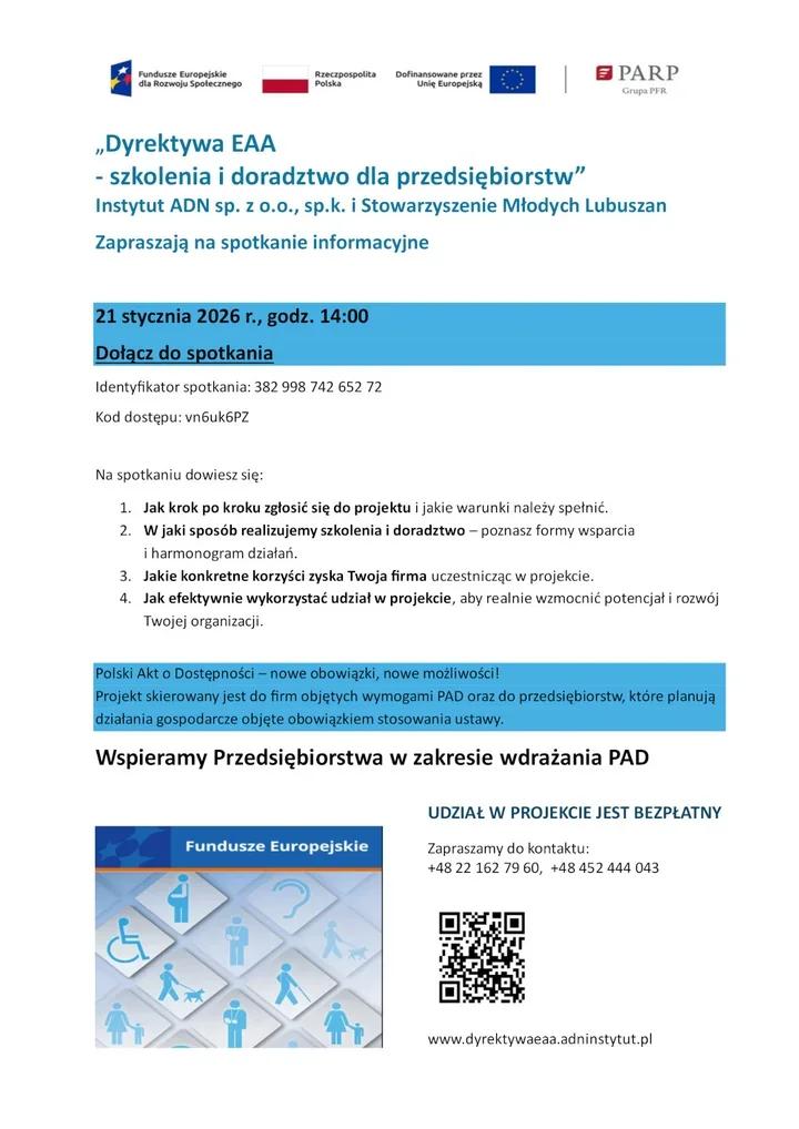 Szkolenia i doradztwo dla firm przed wejściem w życie ustawy o dostępności
