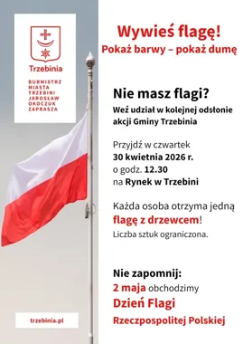 Biało-czerwona na Rynku w Trzebini. Będą rozdawać flagi przed 2 maja
