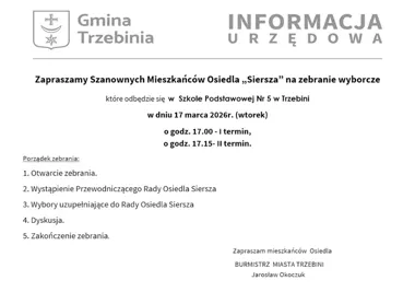 Mieszkańcy Sierszy spotkają się na zebraniu wyborczym w sprawie uzupełnienia Rady Osiedla