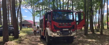 Strażacy z Chrzanowa pokazali sprzęt dzieciom na pikniku więzienników