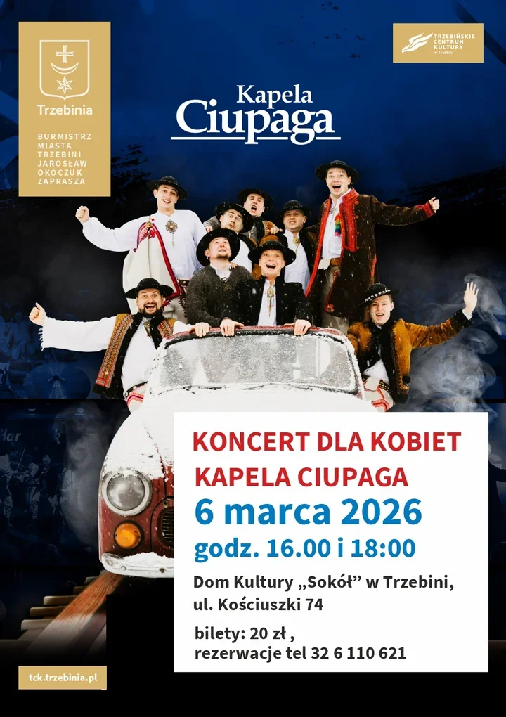 Dwa koncerty dla pań - Ciupaga zagra w Domu Kultury Sokół w Trzebini