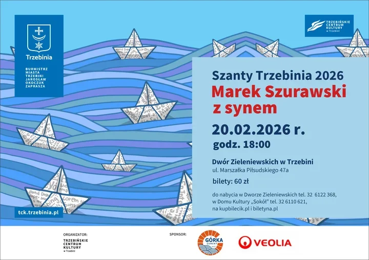 Szanty w Dworze Zieleniewskich - Marek Szurawski z synem zabierze Trzebinię w morską opowieść